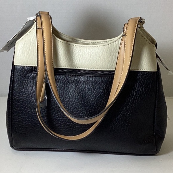 Colorblock Pebbled 4-Poster Tote, - Picture 7 of 7